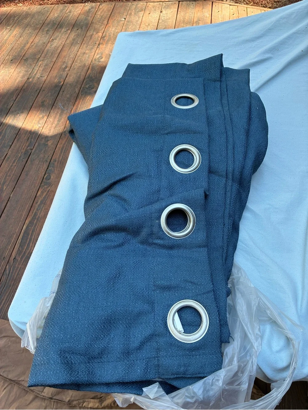 Set of 2 Navy Blue Grommet Blackout Curtain Panels – 52